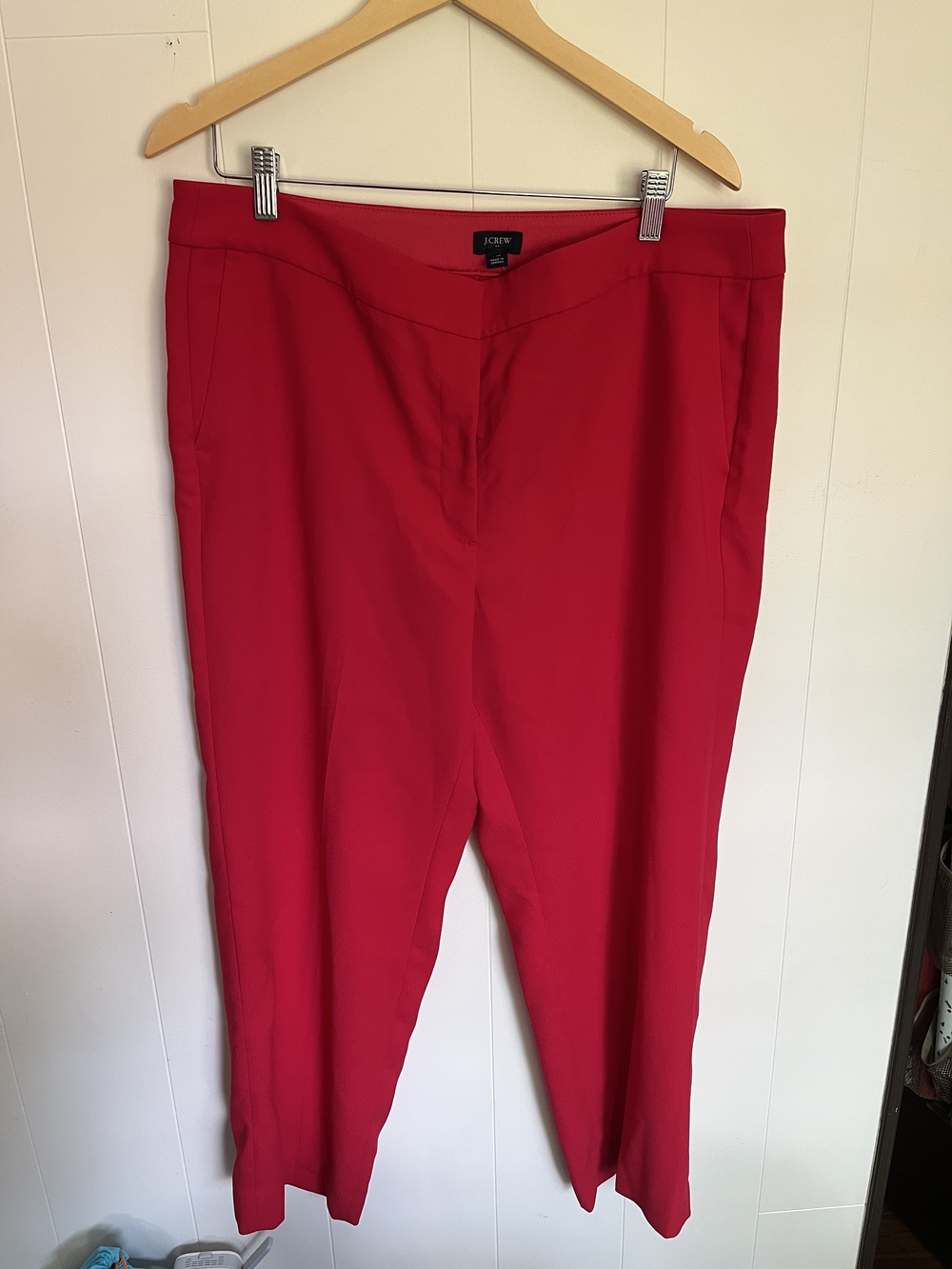 J. Crew Red Cropped Trousers NWT Size 16